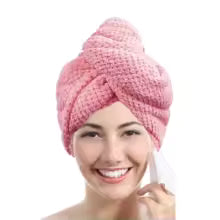 Serviette à Cheveux Absorbante avec Bouton - Idéale pour Cheveux Secs
