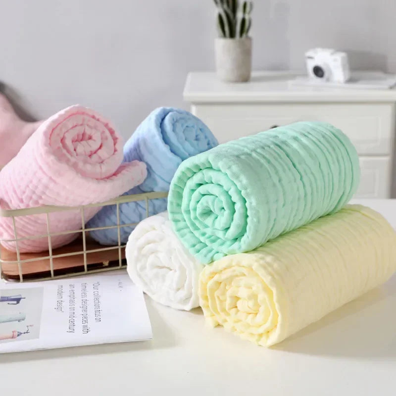 Serviette de bain bébé en mousseline 100 % coton – 6 couches Rose