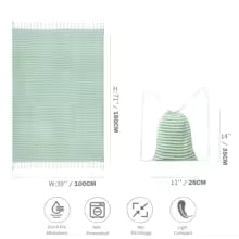 Serviette de Bain YEUZLICOTTON 100% Coton Rayé avec Gland - 100x180 cm