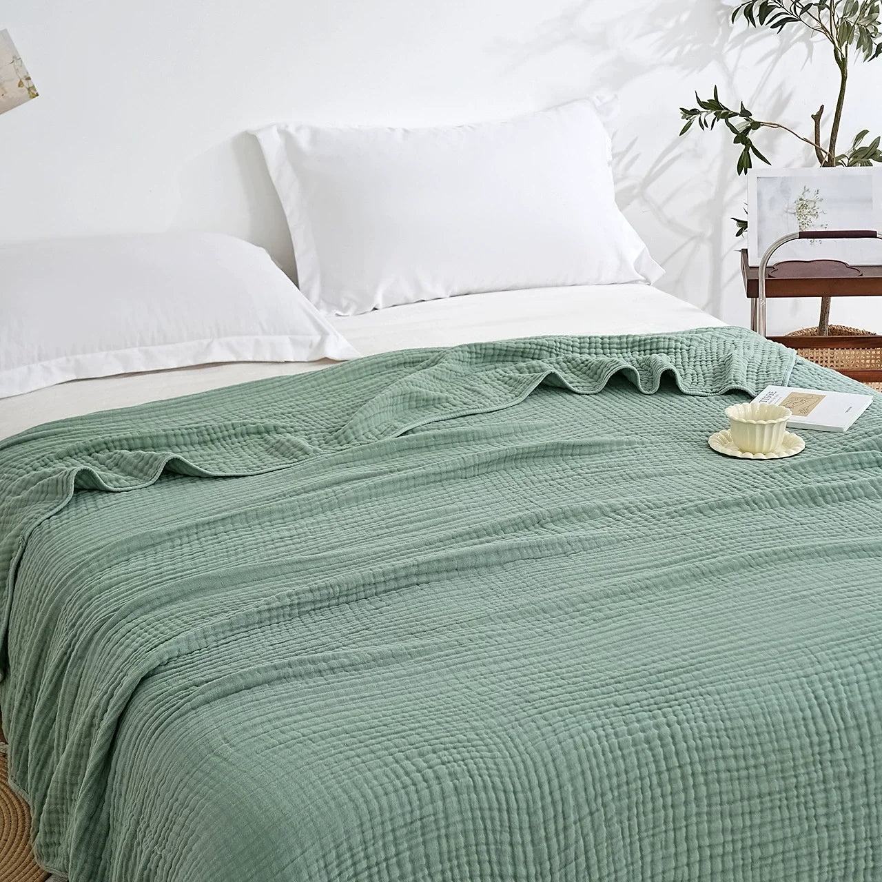 Couverture Mousseline Coton 6 Couches - Respirante et Douce pour Toutes Saisons