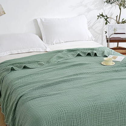 Couverture Mousseline Coton 6 Couches - Respirante et Douce pour Toutes Saisons