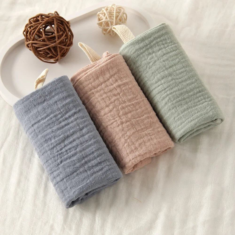 Gant de toilette bébé en gaze de coton douce et absorbante