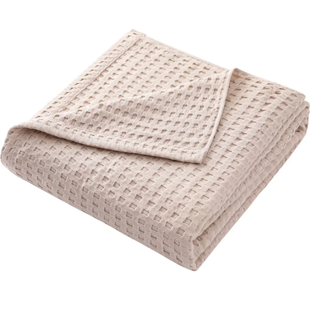 Couverture gaufrée en pur coton douce et légère