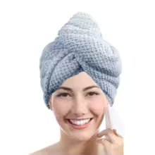 Serviette à Cheveux Absorbante avec Bouton - Idéale pour Cheveux Secs
