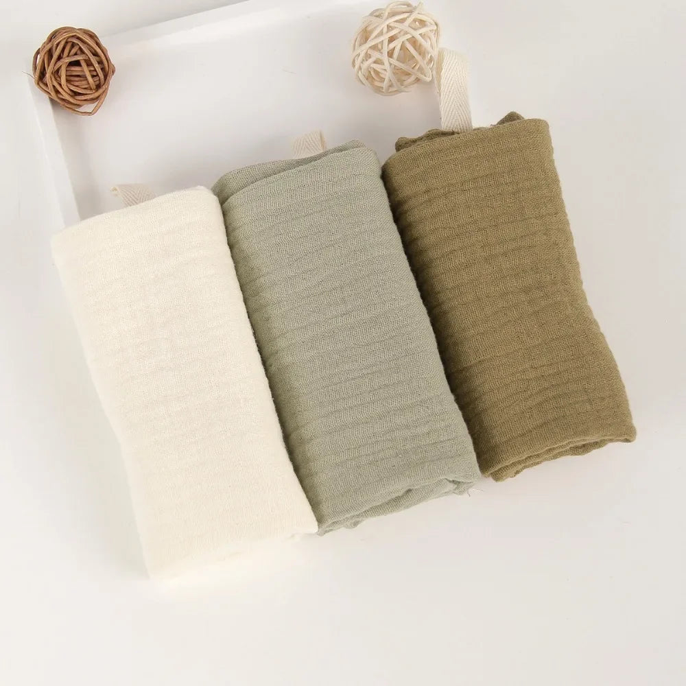 Gant de toilette bébé en gaze de coton douce et absorbante