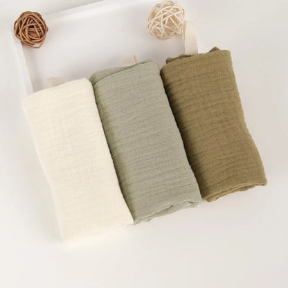 Gant de toilette bébé en gaze de coton douce et absorbante