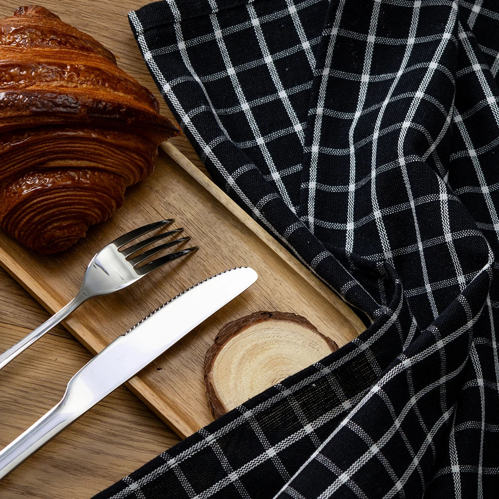 Torchon de cuisine absorbant noir et blanc