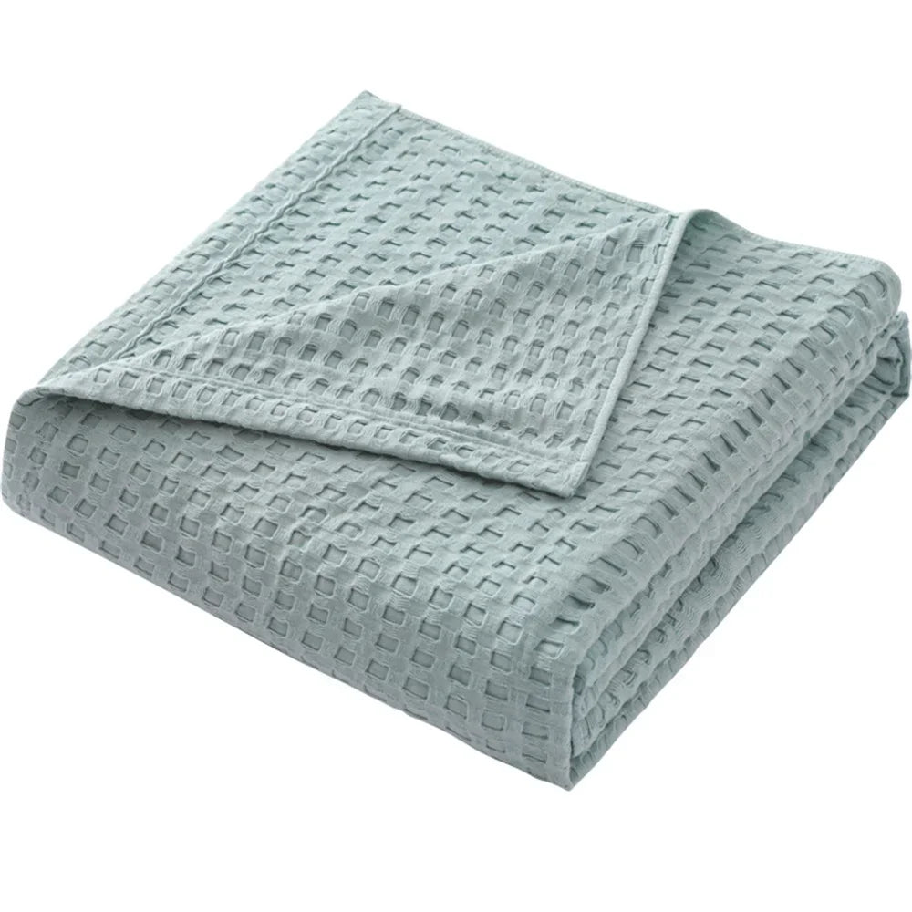 Couverture gaufrée en pur coton douce et légère