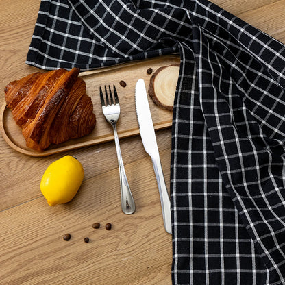 Torchon de cuisine absorbant noir et blanc