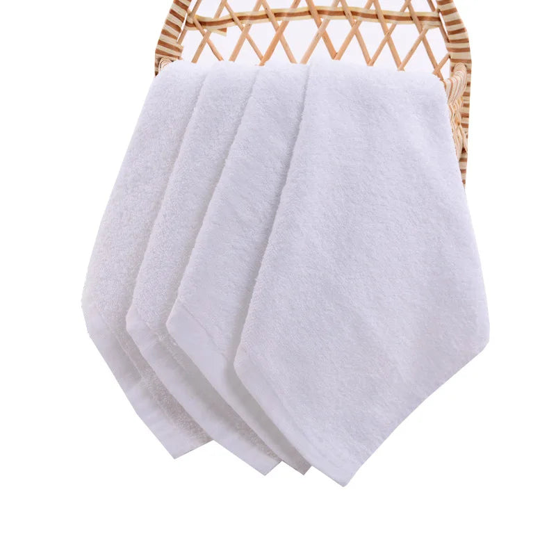 Lot de 5 Serviettes Carrées 100% Coton Blanc - Idéales Maternelle & Hôtel