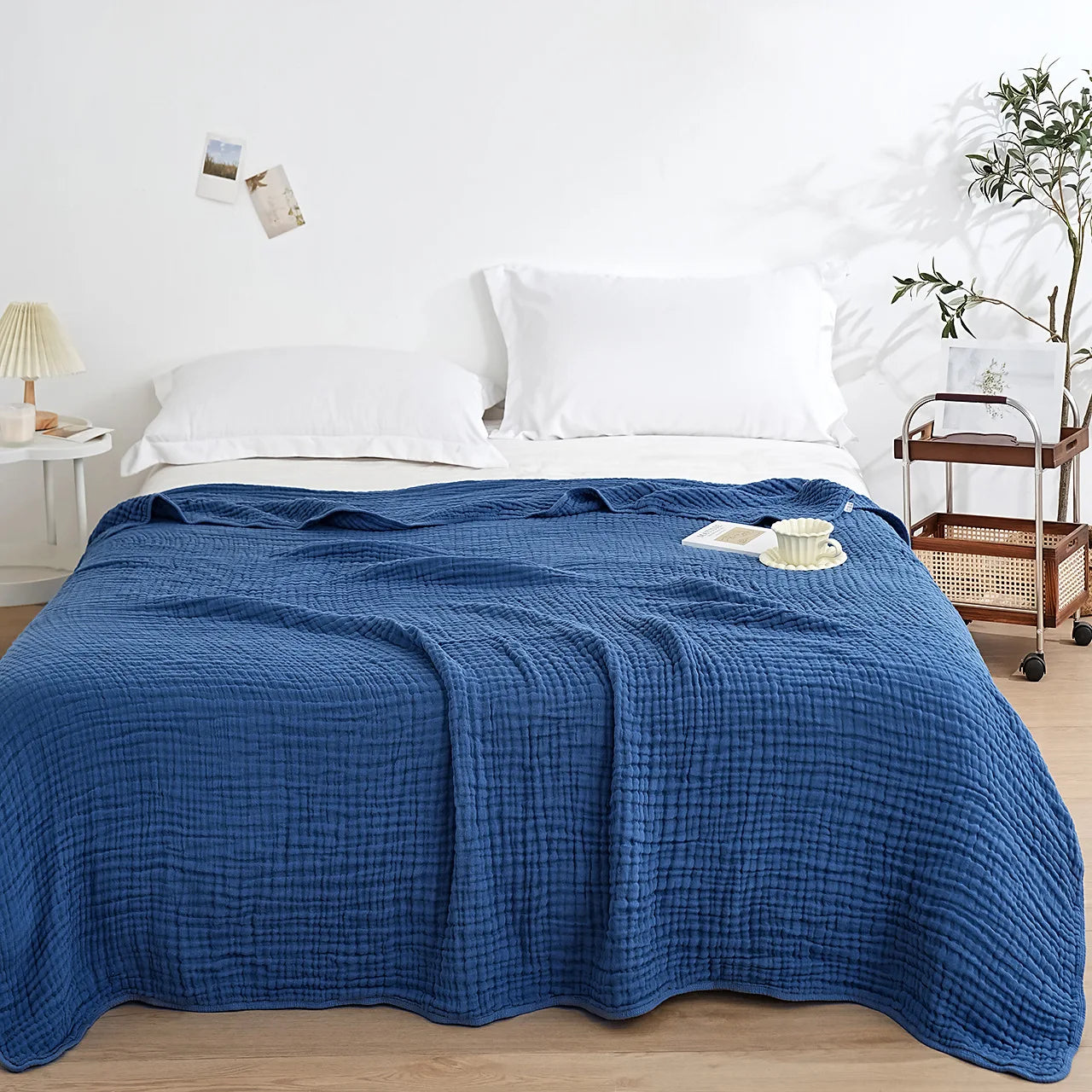 Couverture Mousseline Coton 6 Couches - Respirante et Douce pour Toutes Saisons