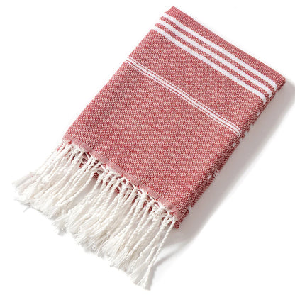 Serviette de plage turque en coton 90x180cm - Douce, absorbante et à séchage rapide