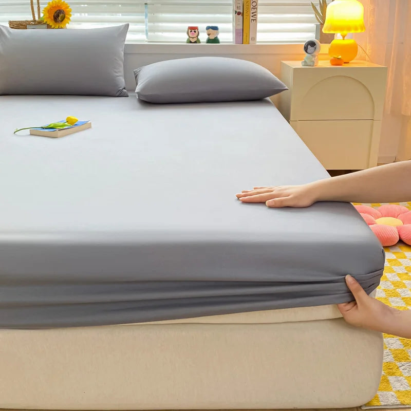 Drap-housse en coton doux Gris Clair - Tailles multiples