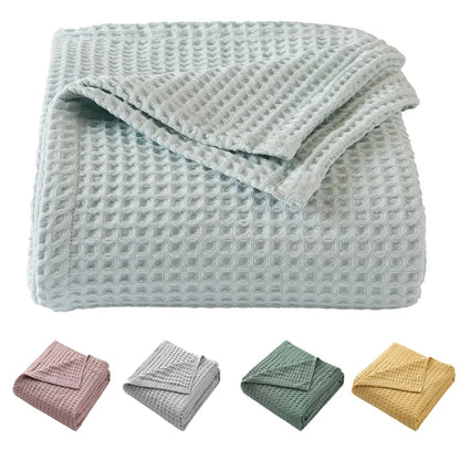 Couverture gaufrée en pur coton douce et légère