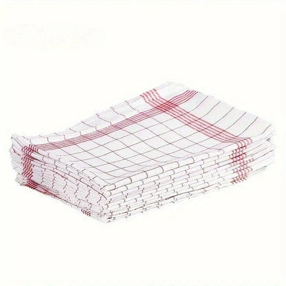 Serviettes de cuisine à carreaux en coton - Lot de 1, 3, 5 ou 10 pièces