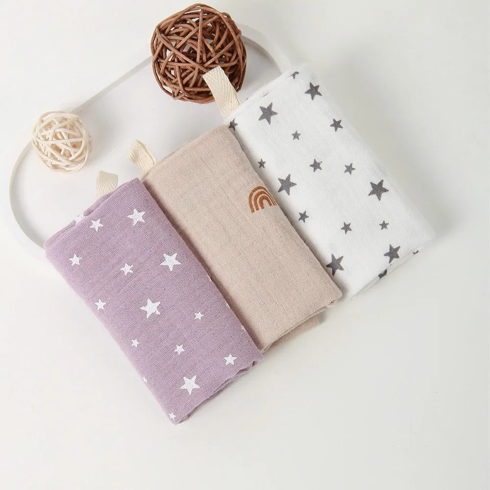 Gant de toilette bébé en gaze de coton douce et absorbante
