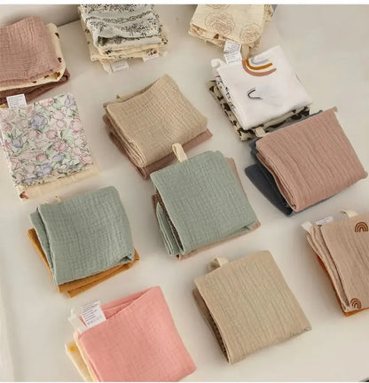 Gant de toilette bébé en gaze de coton douce et absorbante
