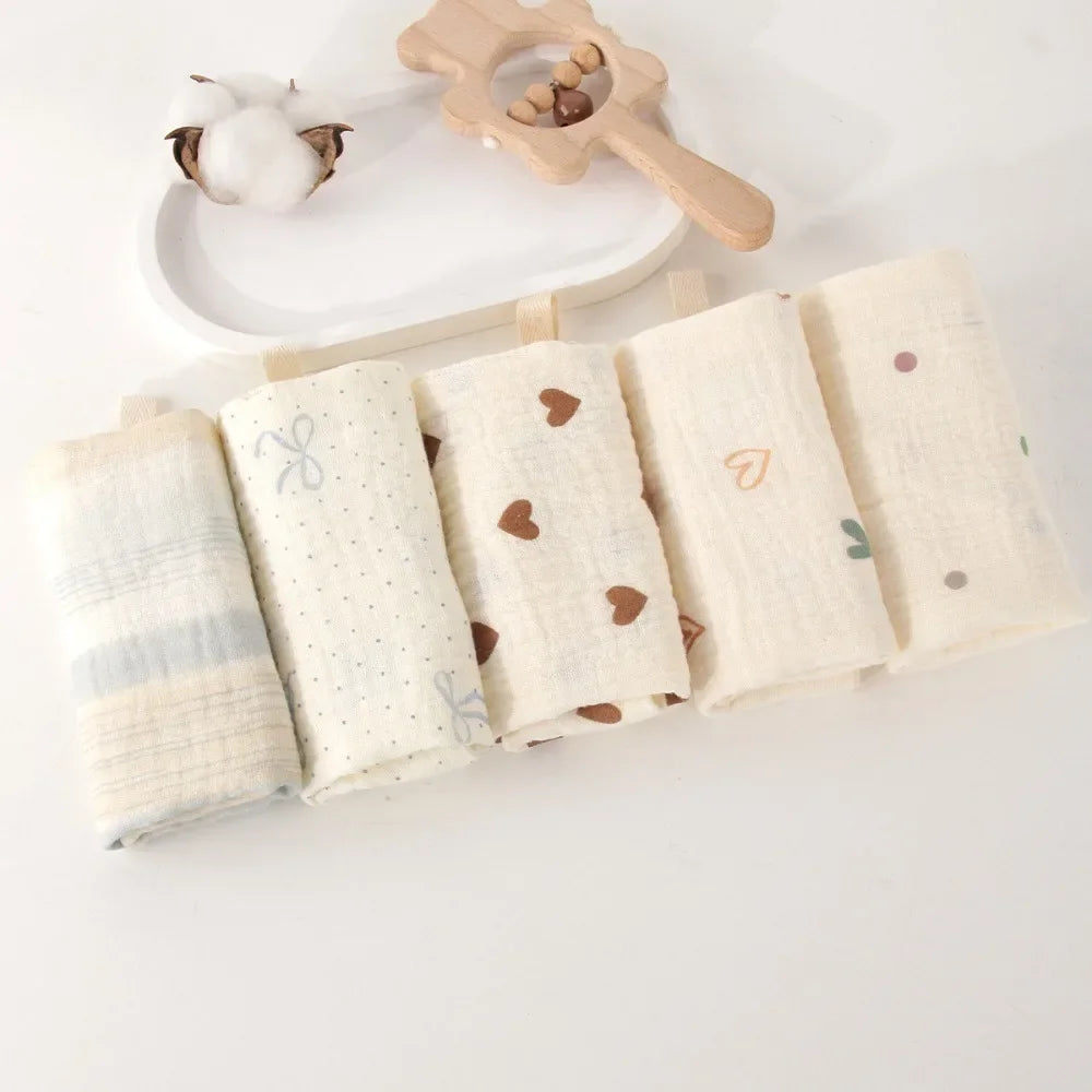 Gant de toilette bébé en gaze de coton douce et absorbante