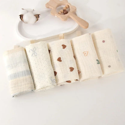 Gant de toilette bébé en gaze de coton douce et absorbante