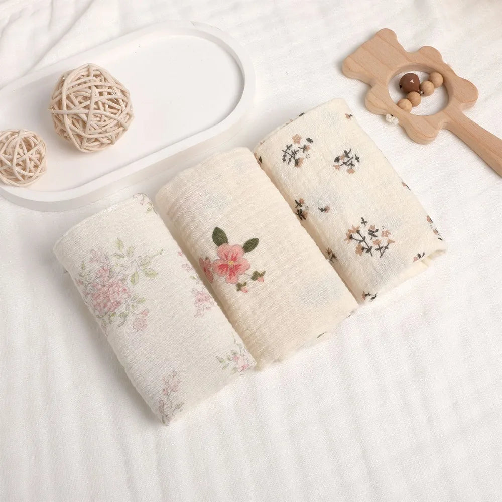 Gant de toilette bébé en gaze de coton douce et absorbante