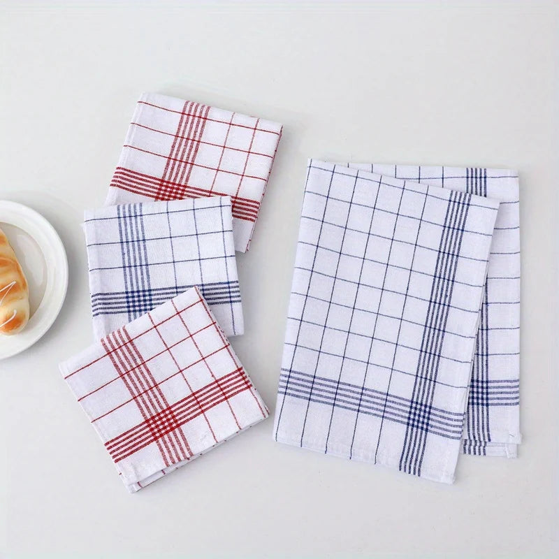 Torchon de cuisine à carreaux en coton doux et absorbant