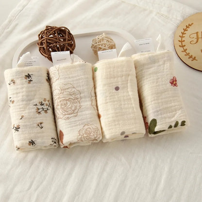 Gant de toilette bébé en gaze de coton douce et absorbante