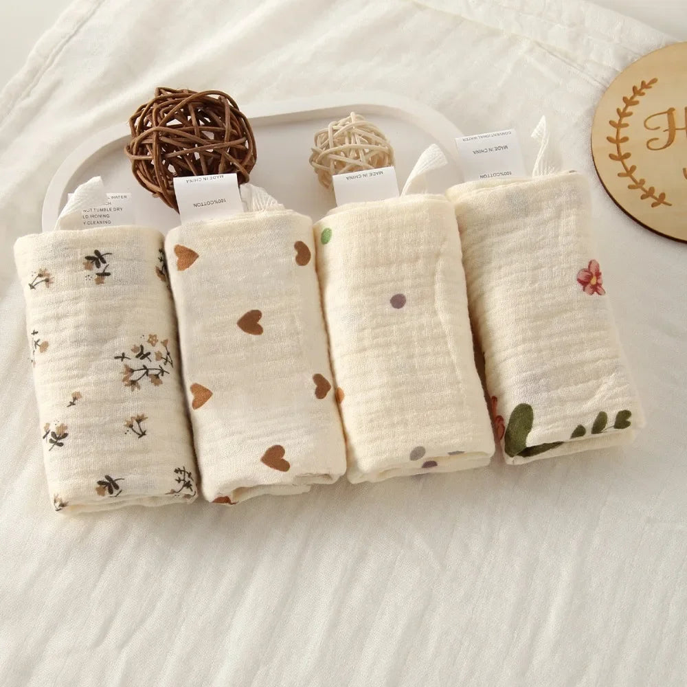Gant de toilette bébé en gaze de coton douce et absorbante