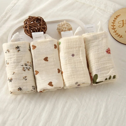 Gant de toilette bébé en gaze de coton douce et absorbante