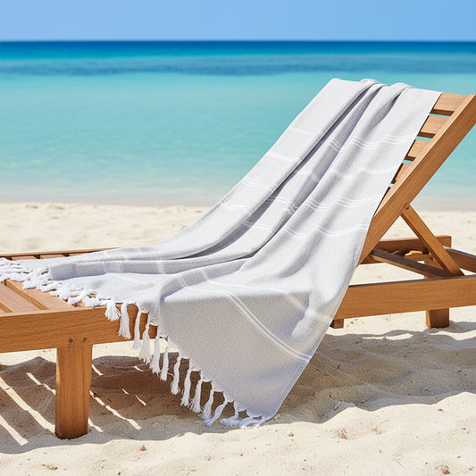 Serviette Plage Coton Séchage Rapide grise