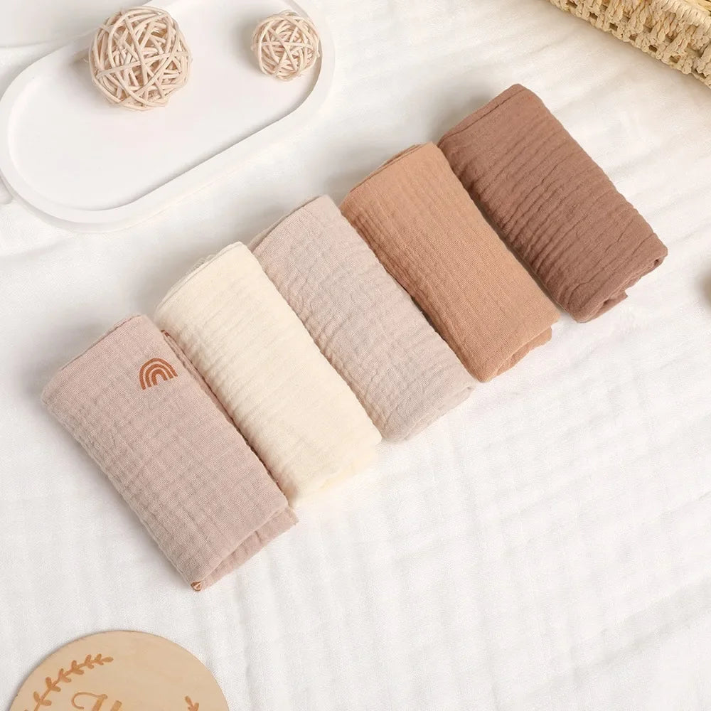 Gant de toilette bébé en gaze de coton douce et absorbante