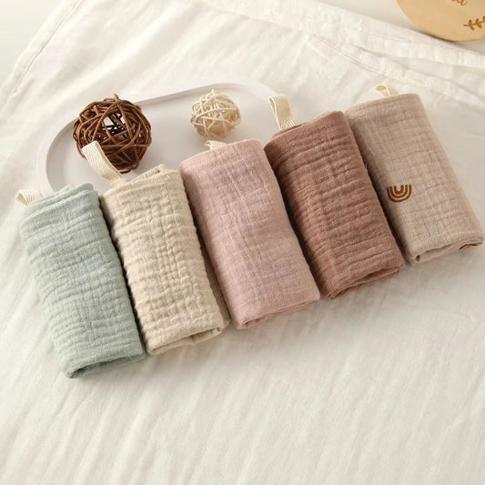 Gant de toilette bébé en gaze de coton douce et absorbante