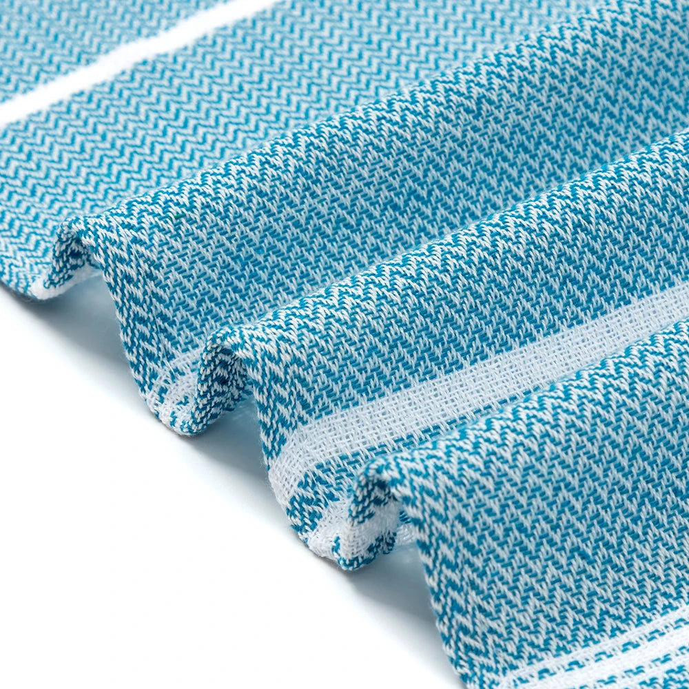 Serviette de plage turque en coton à franges, format 90 × 180 cm