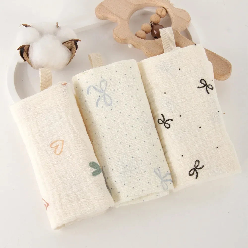 Gant de toilette bébé en gaze de coton douce et absorbante