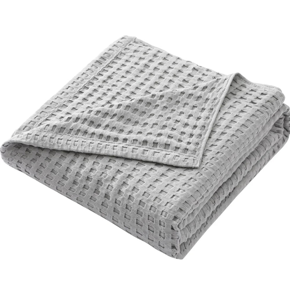 Couverture gaufrée en pur coton douce et légère