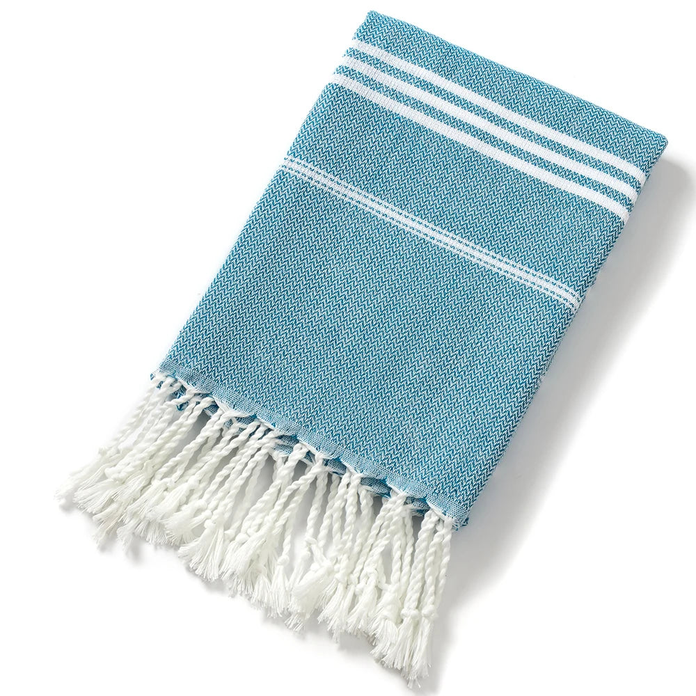 Serviette de plage turque en coton 90x180cm - Douce, absorbante et à séchage rapide