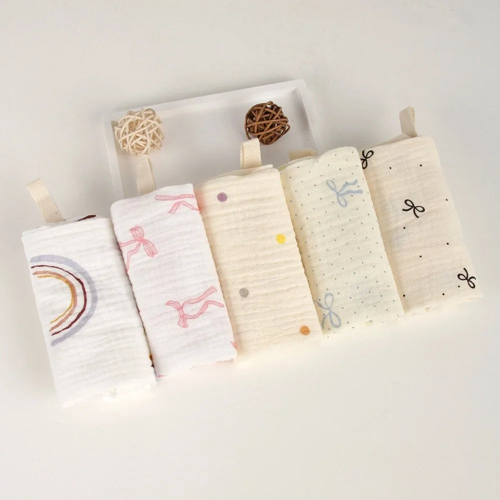 Gant de toilette bébé en gaze de coton douce et absorbante