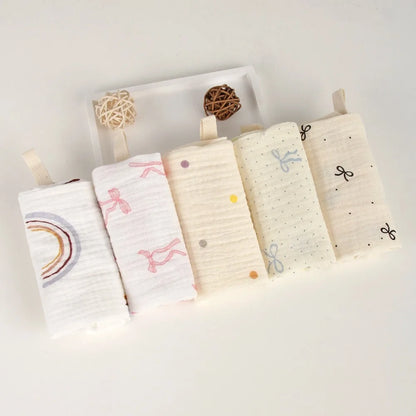 Gant de toilette bébé en gaze de coton douce et absorbante