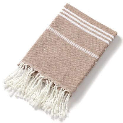 Serviette de plage turque en coton 90x180cm - Douce, absorbante et à séchage rapide