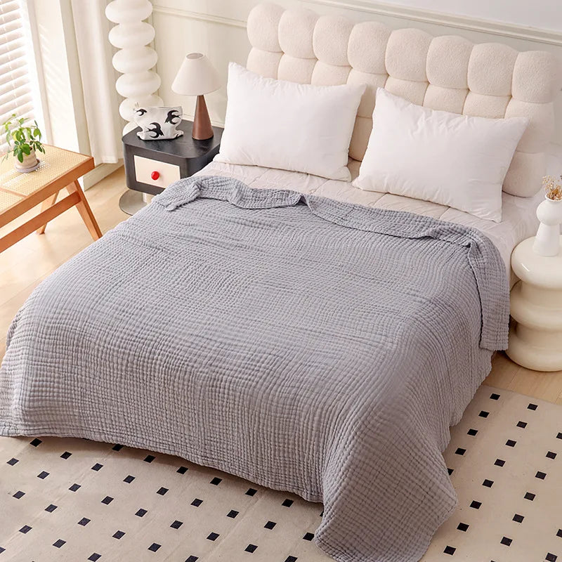 Couverture Mousseline Coton 6 Couches - Respirante et Douce pour Toutes Saisons