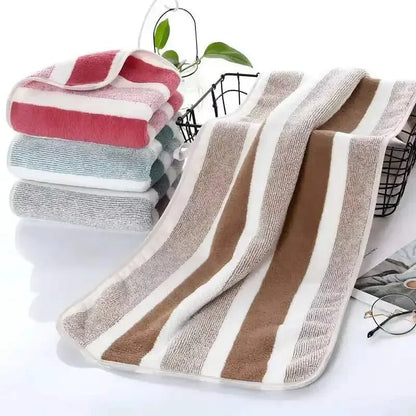 Serviettes de bain rayées douces, absorbantes et à séchage rapide