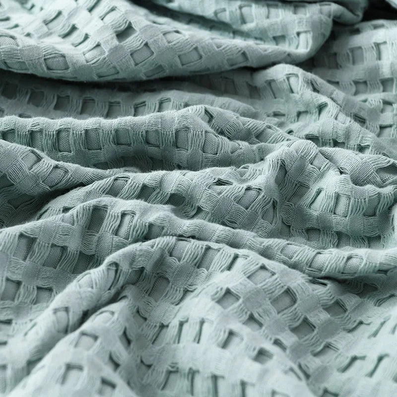 Couverture gaufrée en pur coton douce et légère