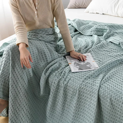 Couverture gaufrée en pur coton douce et légère