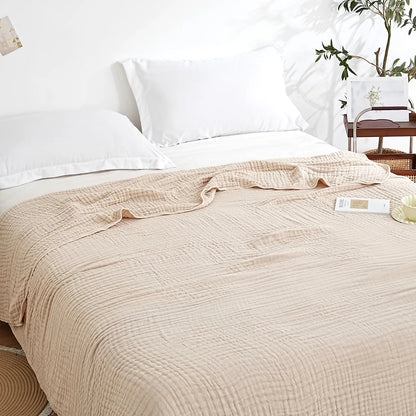 Couverture Mousseline Coton 6 Couches - Respirante et Douce pour Toutes Saisons