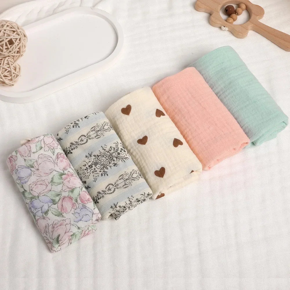 Gant de toilette bébé en gaze de coton douce et absorbante
