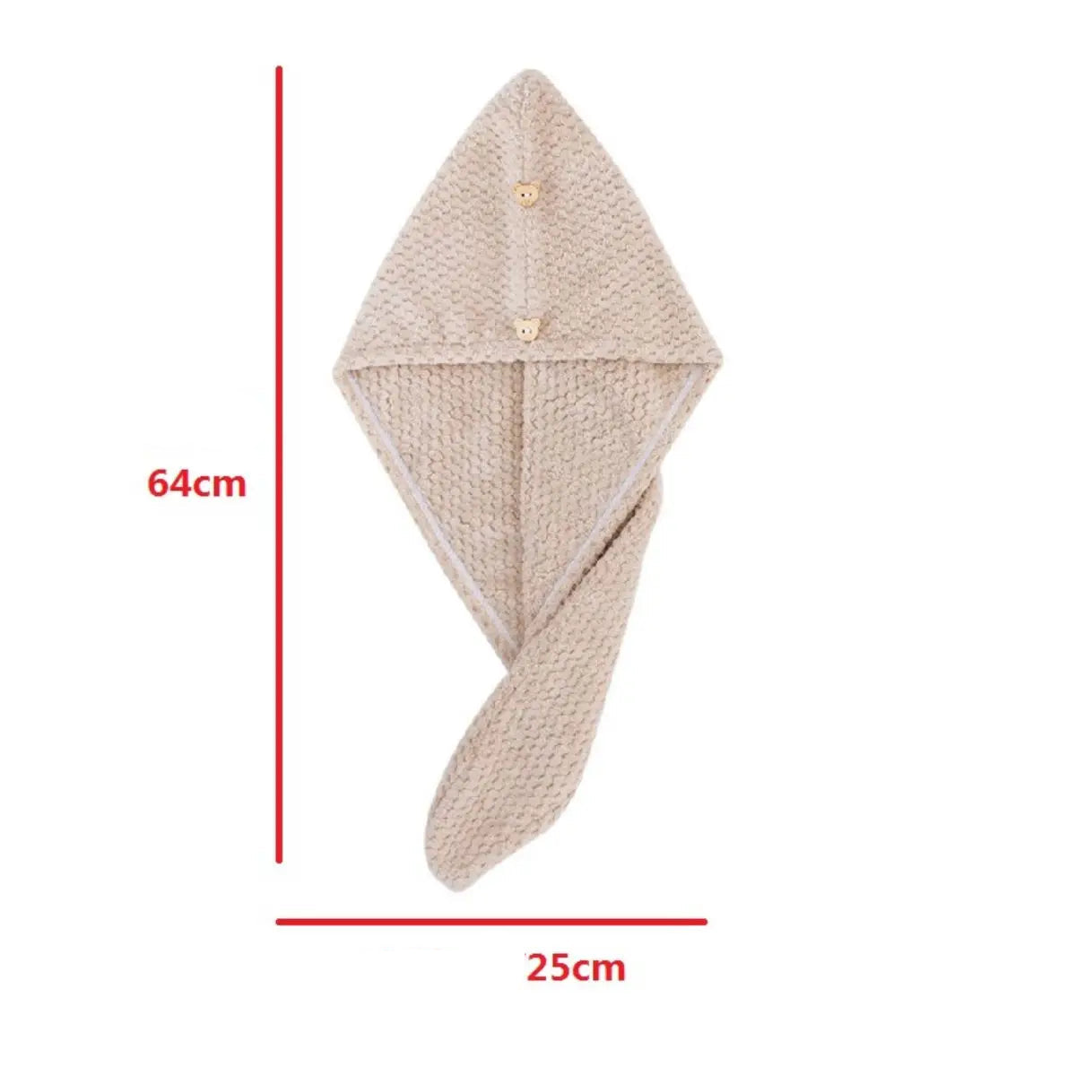 Serviette absorbante pour cheveux avec bouton de maintien