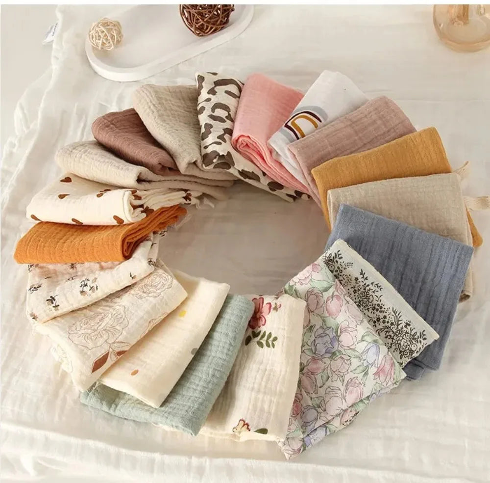 Gant de toilette bébé en gaze de coton douce et absorbante