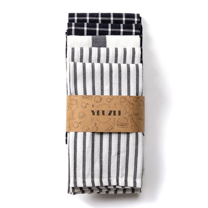 Torchon de cuisine absorbant noir et blanc