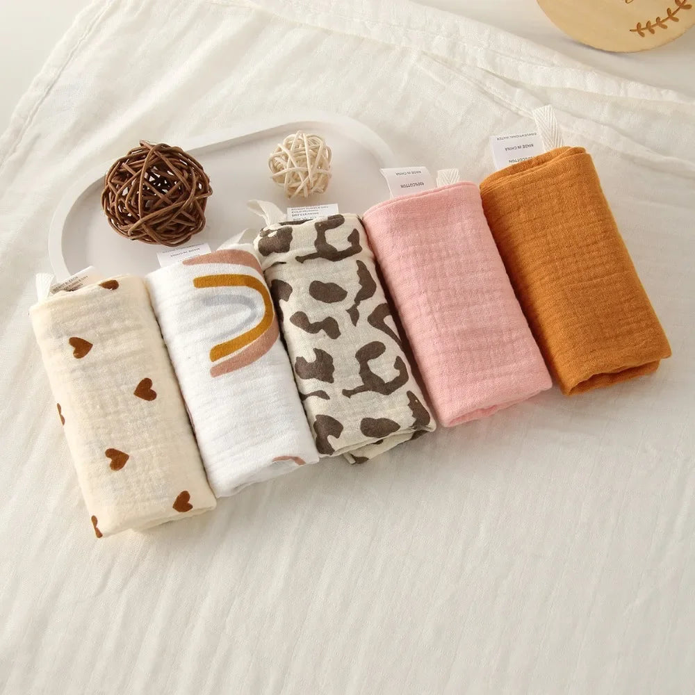 Gant de toilette bébé en gaze de coton douce et absorbante