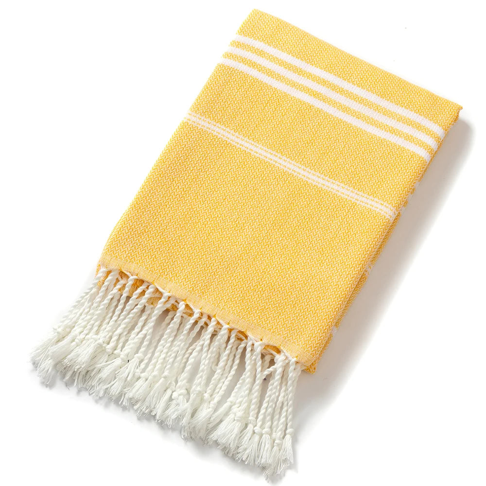 Serviette de plage turque en coton 90x180cm - Douce, absorbante et à séchage rapide