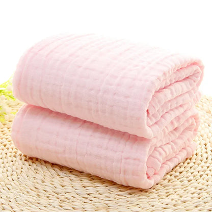 Serviette de bain bébé en mousseline 100 % coton – 6 couches Rose